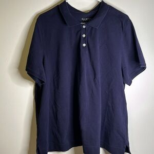Talbots polo short sleeve size 2x blue 3 buttons 97% cotton 3% spandex s…